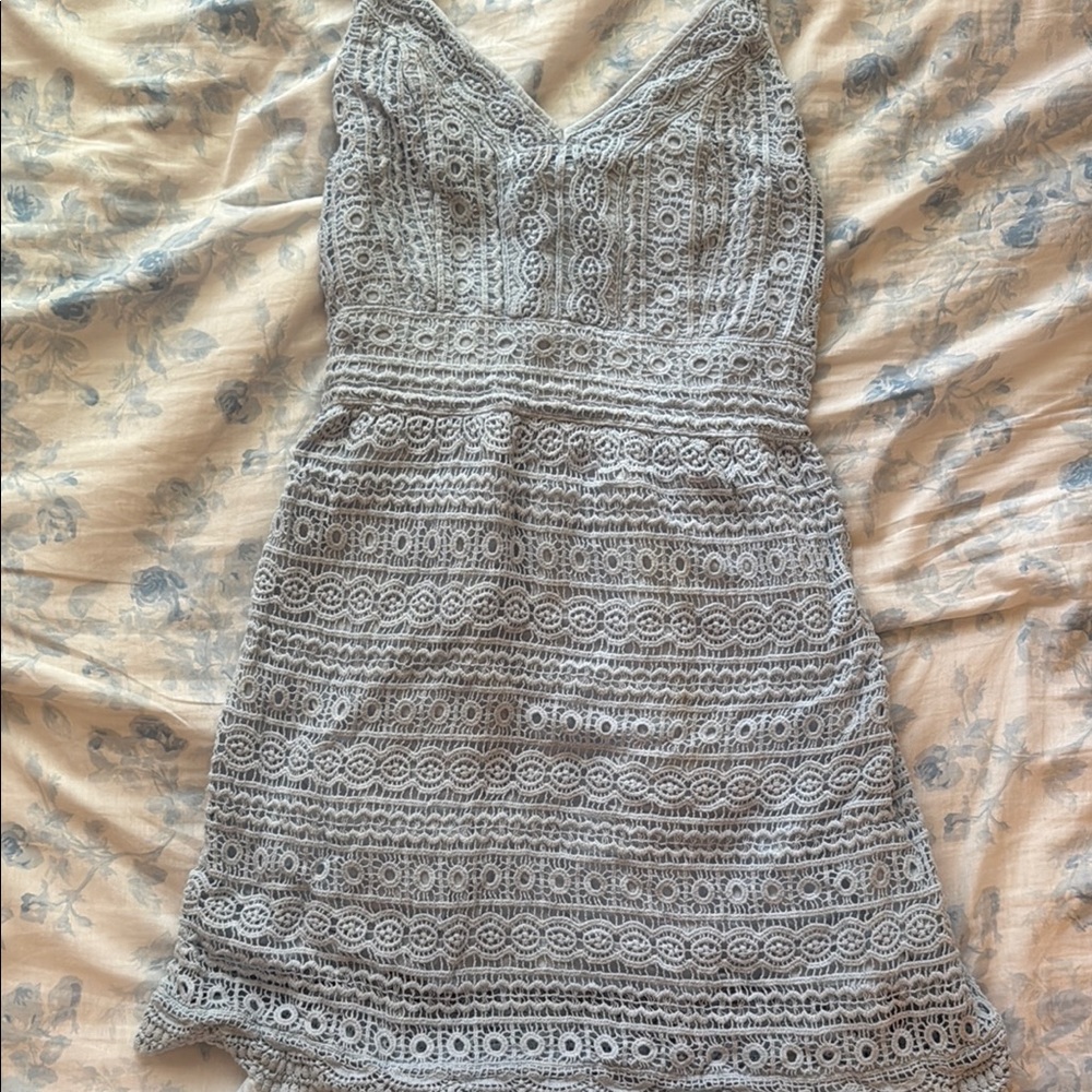 Abercrombie & Fitch Gray Ribbed Mini Sundress